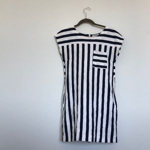 Navy and white dress